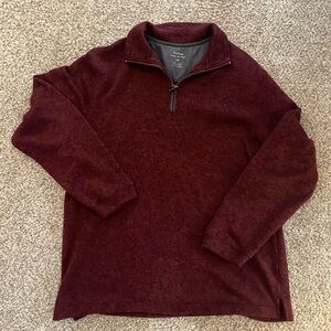 Men's Burgundy Quarter-Zip Sweater